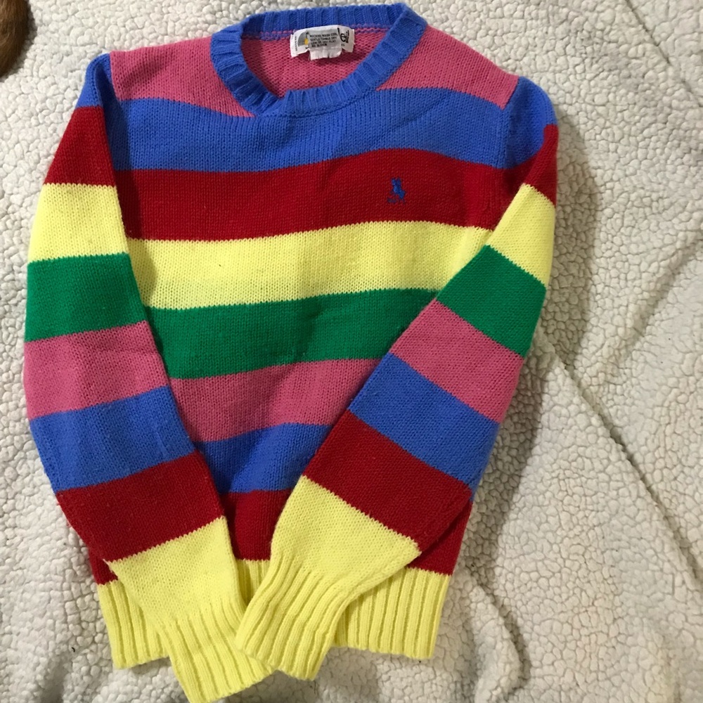 Le Soleil bright striped sweater vintage
